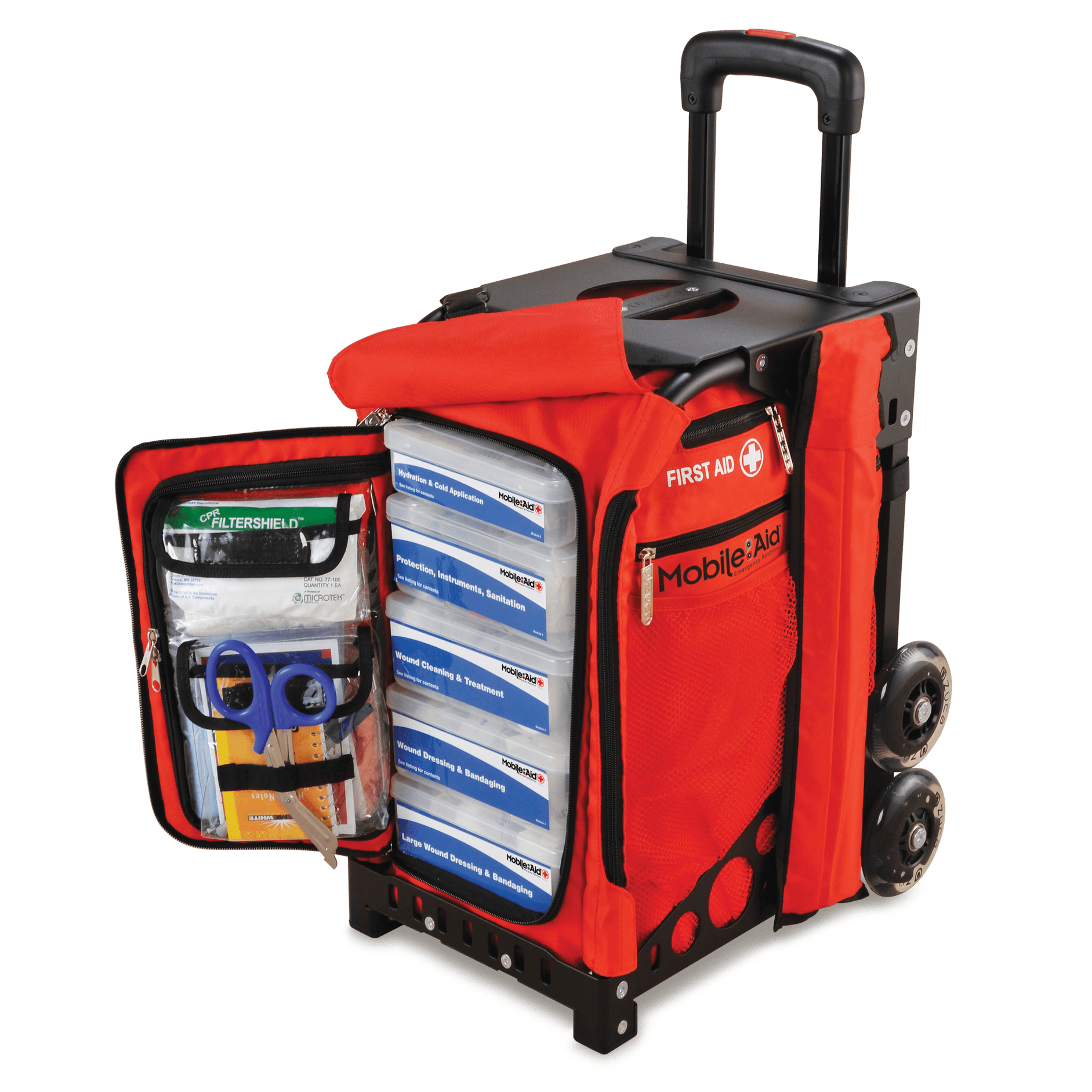 [Fully-loaded] MobileAid EASY-ROLL Hi-Visibility Trauma First Aid Station (31500)